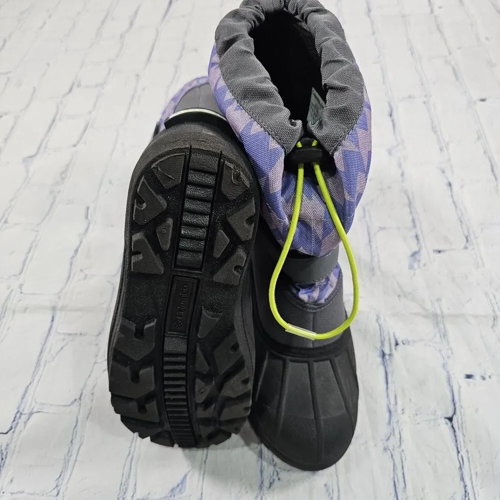 Columbia WOMENS YOUTH SZ 6 Powderbug Plus II Print Snow Boot Waterproof Purple - Picture 7 of 11
